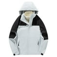 thumbnail image 2 of Men's Jacket Waterproof Coat Hooded Outdoor Solid Windproof Removable Inner Liner Pocket Zipper Jacket, 2 of 7