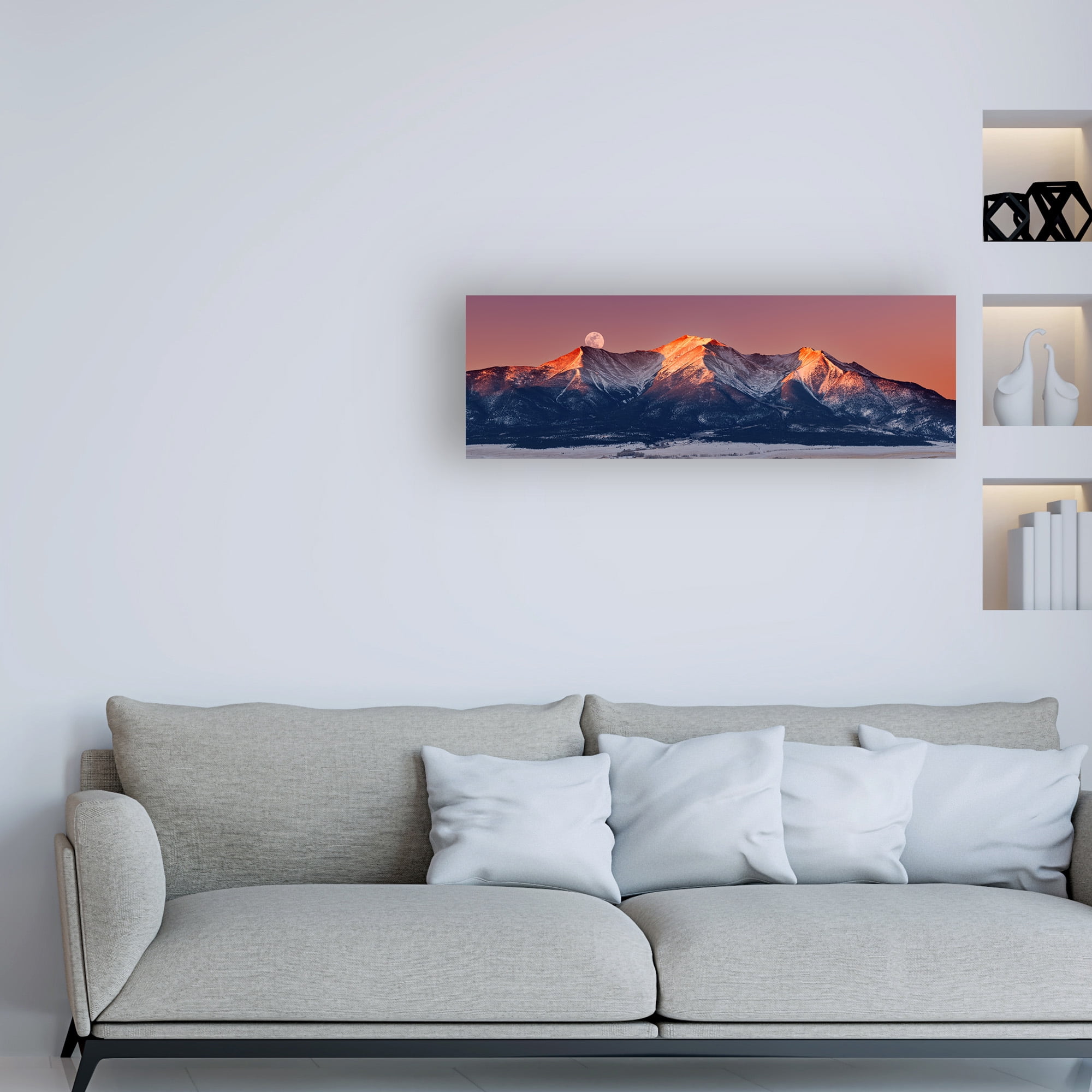Trademark Fine Art 'Mount Princeton Moonset at Sunrise' Canvas Art by Darren White Photography