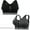 Black+Gray, variant on FANNYC 2 Pack Sports Bra for Women Criss-Cross Back Strappy Longline Sports Bras Medium Support Yoga Workout Bra with Removable Cups 2 Pack