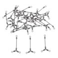 thumbnail image 1 of Almencla 25pcs 3 Way Barrel Swivels Rig Rings Fishing Lures Bearing Connector - S S, 1 of 8