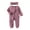 Purple, variant on Newborn Baby Girl Boy Footies Onesie Ribbed Waffle Romper 3M 6M 12M Long Sleeve Zippers Ruffle Jumpsuit Fall Winter Clothes