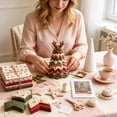 thumbnail image 4 of DIY Christmas Tree Sewing Kit, Fabric Patchwork Kit with Felt and Tools, Holiday Desktop Craft (Colorful), 4 of 6
