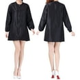 thumbnail image 2 of Toptie Satin Long Sleeve Salon Smock Unisex Hair Stylist Barber Cape Jacket Pet Grooming Work Clothes-Black-XL, 2 of 6