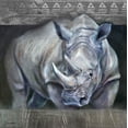 thumbnail image 2 of Campbell, Robert 20x20 Gold Ornate Wood Framed with Double Matting Museum Art Print Titled - Gatekeeper Rhino, 2 of 4