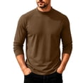 thumbnail image 2 of Fnooota Men's Thermal Tops, Fall Winter Mock Neck Long Sleeve Casual Base Layer Clothing Coffee Size M, 2 of 5