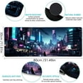 thumbnail image 3 of Cyberpunk Mouse Pad, Japanese Anime Cat Desk Mat, Neon Tokyo Extended Gaming Mouse Pads for Desktop Computer Laptop Office Work Game Home, 31.5x11.8 in, 3 of 6