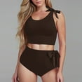 thumbnail image 1 of BEFOKA Maillot de Bain d'Été pour Femmes en Liquidation, Maillots de Bain Solides pour Femmes, Maillots de Bain Bandage, Maillots de Bain Col Rond Sans Noir, 1 of 5