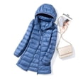 thumbnail image 1 of Chaqueta ligera con capucha de longitud media para mujer, con capucha, para otoño e invierno, desmontable, con capucha, 1 of 5