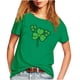 thumbnail image 1 of Top de camiseta con estampado verde de manga corta informal de cobertura para mujer Pompotops  hkajfhjk459070, 1 of 4