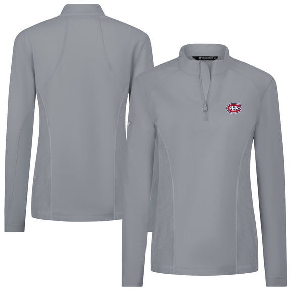 Women's Levelwear  Gray Montreal Canadiens  Upright Quarter-Zip Pullover