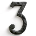 thumbnail image 2 of NACH, JS-RUSTICNUMBER Rustic Hammered Solid Cast Iron House Numbers, #3, Black, 5.5 Inches, 2 of 4