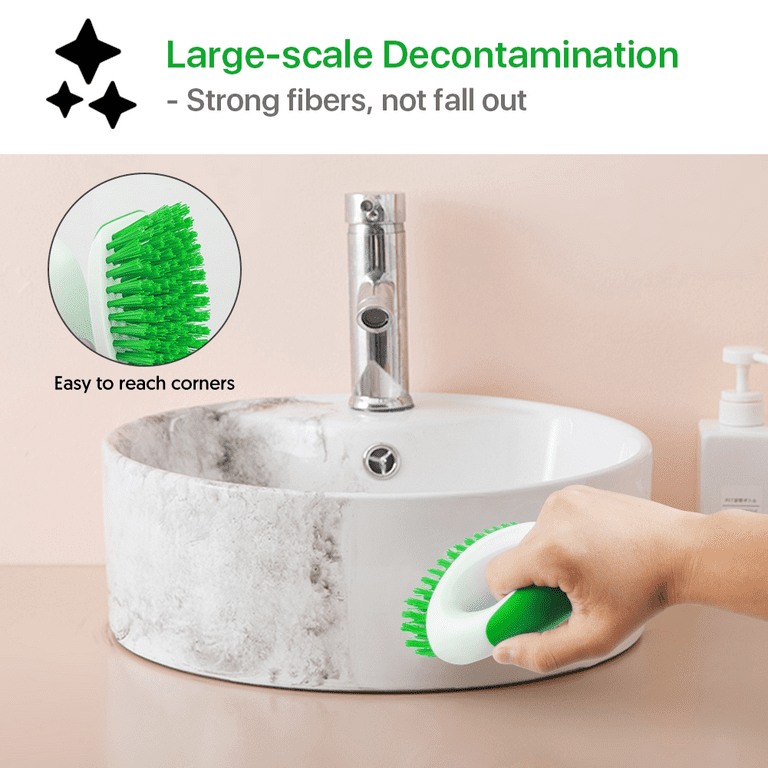 BCOOSS Scrub Brush with Handle for Cleaning Brushes for Bathroom Shower Sink  Carpet Floor 