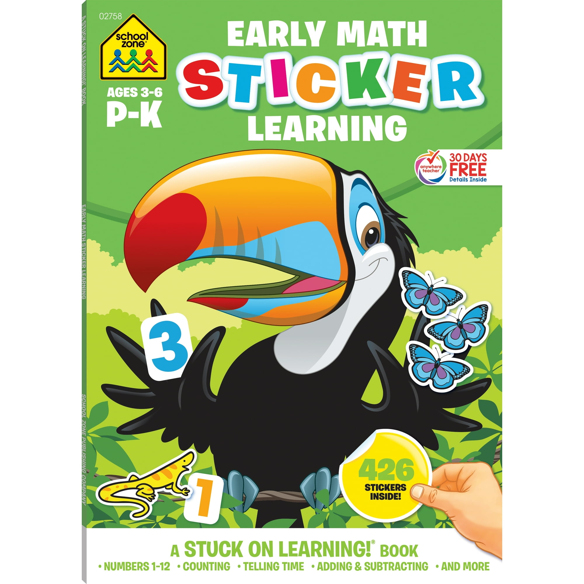 School Zone Early Math Sticker Learning Workbook