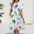 thumbnail image 2 of Marine Life, Fish, Animals Bright Sundress Short Sleeve Dress Summer Women Clothes Dress for Women Dresses, 2 of 7