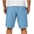 thumbnail image 4 of Mens Corduroy Shorts Casual Summer Beach Shorts for Men with Pockets Sky Blue 3XL, 4 of 5