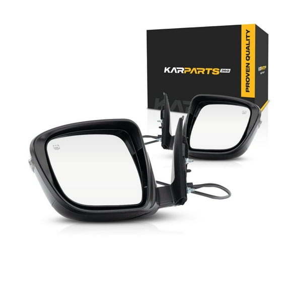 KarParts360 For Nissan Rogue 2017 2018 2019 2020 Door Mirror Driver And Passenger Side | Pair | Power Glass | Heated Manual Folding Paintable Non-Towing In-Housing Signal Light | NI1320287, NI1321287