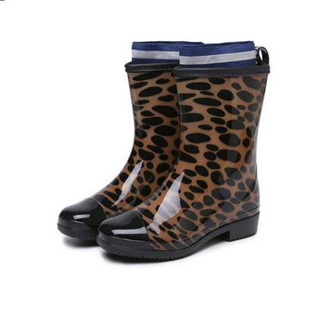

Womens Punk Style Mid Boots Non-Slip Rain Boots Outdoor Rubber Water Shoes Summer Winter Cowboy Boots Shoes Cowgirl Western Trendy Hiking Work Boots for Rain Snow Weather A18