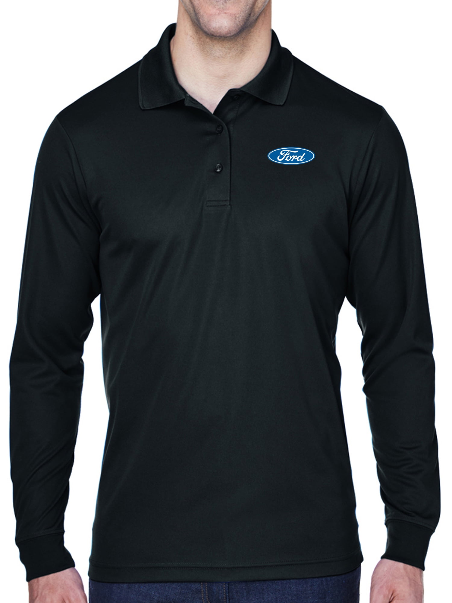 Mens Ford Oval Logo Long Sleeve Polo 
