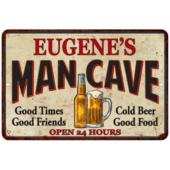 EUGENE'S Man Cave Metal Sign Wall Decor Gift 8x12 108120011083