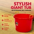 thumbnail image 3 of Little Giant 70 Quart Durable Plastic Utility Muck Tub with Handles, Red, 3 of 10