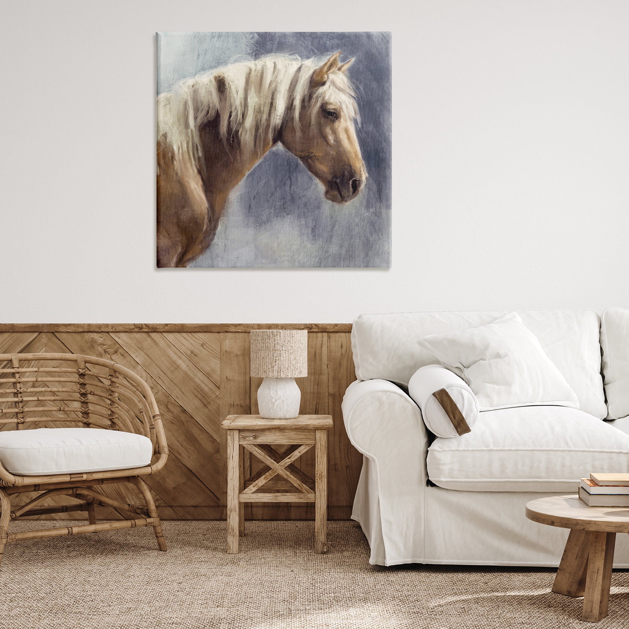 Stupell Industries Golden Boy Horse Animals & Insects Painting Gallery Wrapped Canvas Art Print Wall Art, 36 x 36