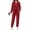 Burgundy, variant on Womens 2 Piece Outfits Sets Lapel Half Zip Sweatsuits Casual Jogger Lounge Sets Fall Tracksuit with Pockets