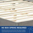 thumbnail image 6 of Sierra Cane and Wood Queen Platform Bed With Angular Legs Gray, 6 of 7