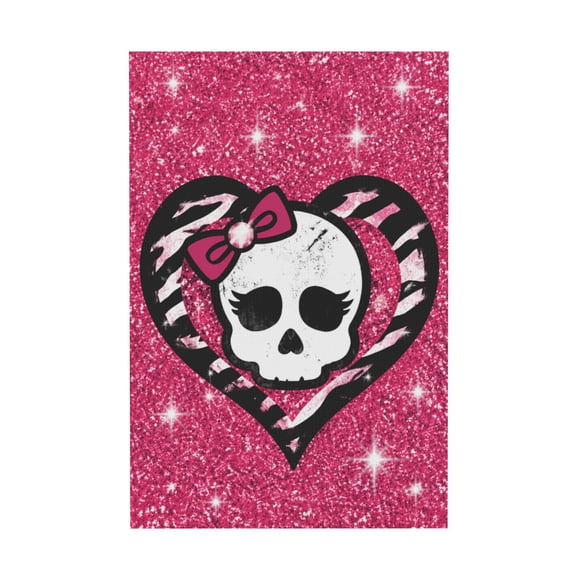 Y2K McBling Hot Pink Aesthetic Canvas Wall Art for Dorm Bedroom Apartment 12*18in