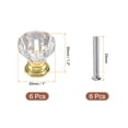thumbnail image 2 of Uxcell 6 Pcs Crystal Drawer Knobs 25 mm Dresser Pulls Knobs for Cupboard, Clear/Gold, 2 of 6