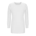 thumbnail image 6 of Sevevn Women's Fashion Solid Loose Long Sleeve T-shirt Pullover Tops White XL Holiday Gift Finder, 6 of 7