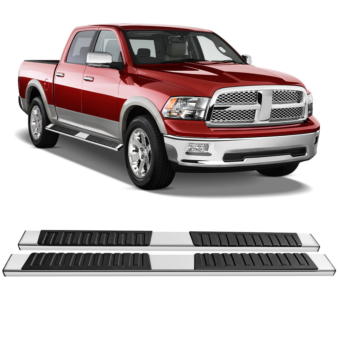 Chrome For Dodge Ram 1500/2500/3500 Crew Cab 6 inches Side Step Nerf Bar Running Board