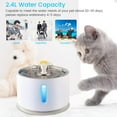 thumbnail image 2 of Beacon Pet Cat Water Fountain Stainless Steel, LED 81oz/2.4L Automatic Pet Fountain Dog Water Dispenser with 3 Replacement Filters & 1 Silicone Mat for Cats Dogs Multiple Pets, 2 of 9