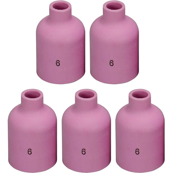 57N75 6# TIG Alumina Nozzle Gas Lens Fit SR DB WP 17 18 26 TIG Welding Torch 5PK