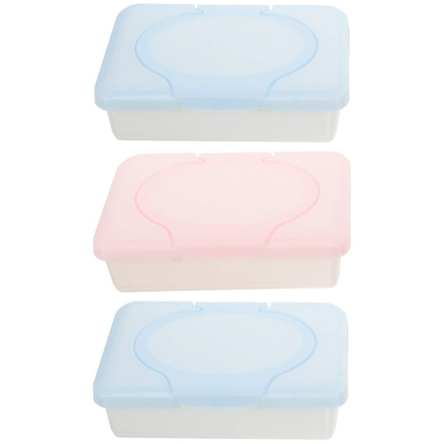 USHOBE Assorted Color Wipe Dispenser PP Material Compact Storage Case for Bathroom Kitchen Travel 3Pcs
