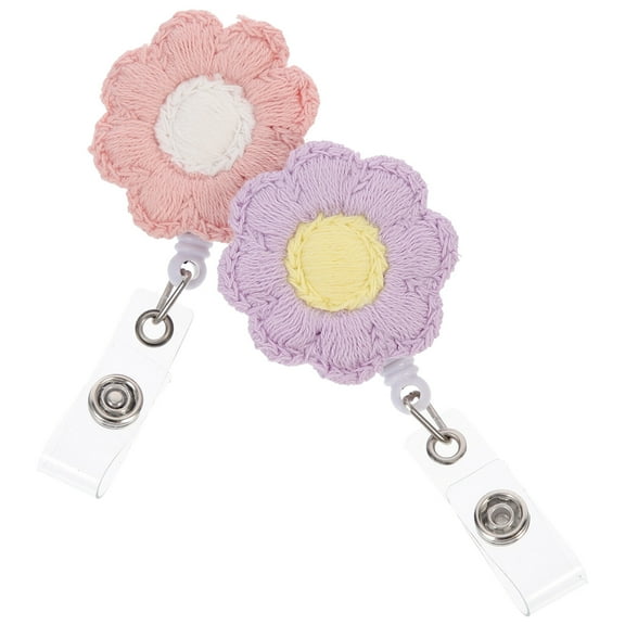 2 Pcs Sunflower Lanyard Decorative Badge Holder Buckle Nurse