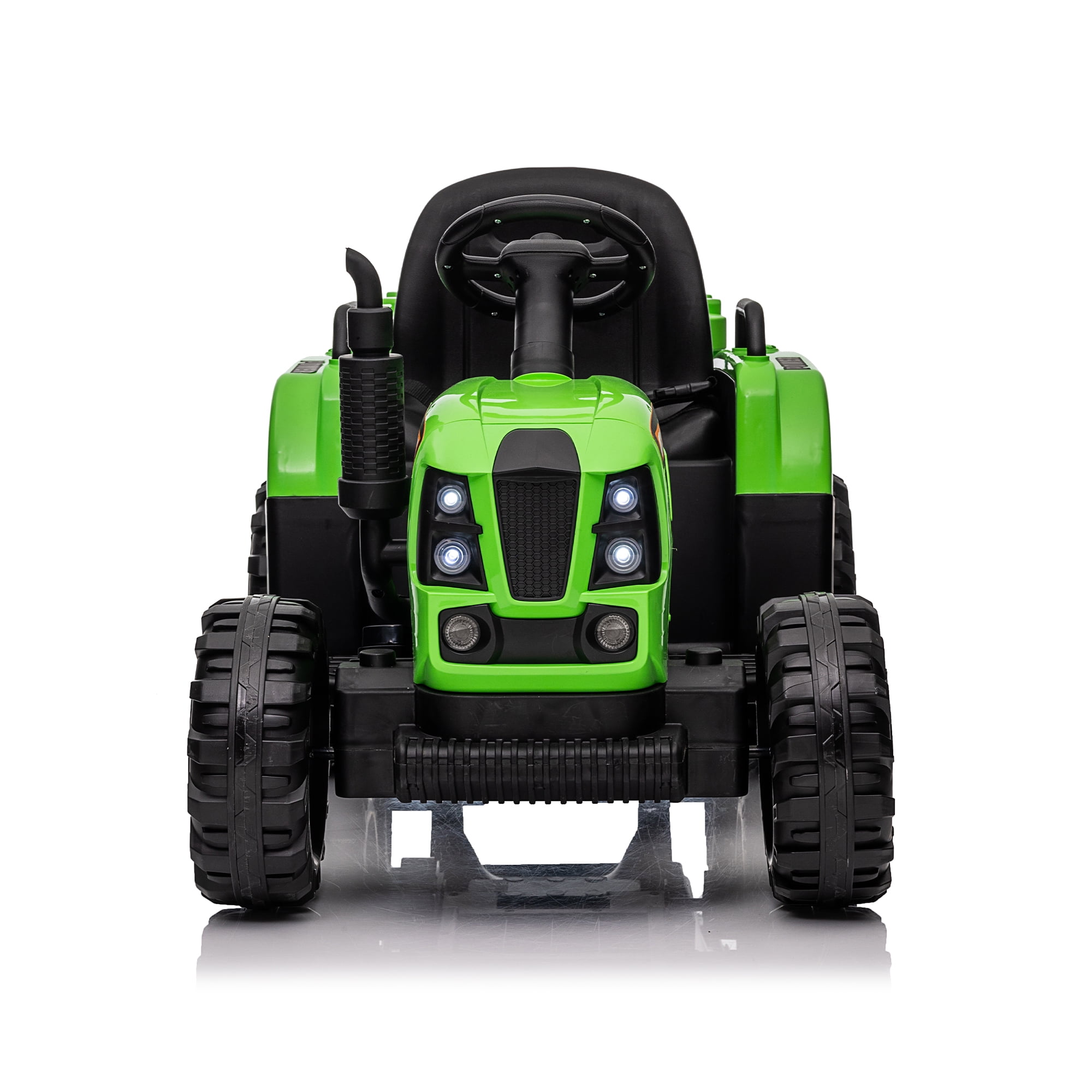 CIPACHO 12V Ride On Tractor with Trailer, 2.4RC, Electric Kids Car Three Speed Adjustable, USB, MP3, Power Display, Green CIPACHO 12V Ride On Tractor with Trailer, 2.4RC, Electric Kids Car Three Speed Adjustable, USB, MP3, Power Display, Green