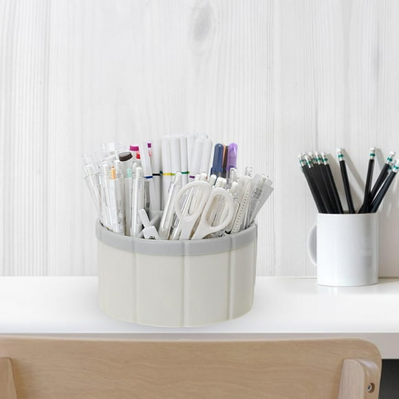 Portalápices giratorio Cola 6 ranuras 360 grados giratorio Blanco