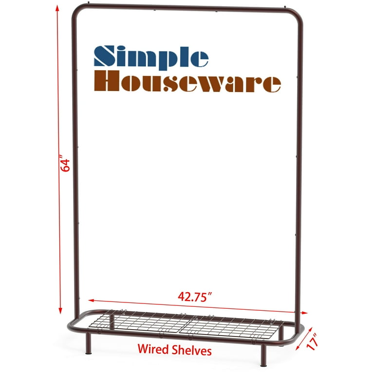 Simple houseware industrial pipe clothing garment rack 2025 with bottom shelves
