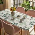 thumbnail image 3 of Sage Green Botanical Table Cloths for 5 Foot Rectangle Tables, Rustic Country Spring Floral Summer Leaf Patio Waterproof Elastic Fitted Tablecloths, Washable Rectangular Table Cover for Camping, 3 of 8