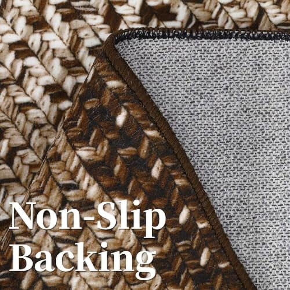 2025 New Modern Braided Print Area Washable Rug, Entryway Non-Slip Runners, Ultra-Thin Farmhouse Kitchen Mat, Non-Shedding Accent Carpet, for Bedroom Bedside Laundry