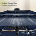thumbnail image 5 of SOPTY 10ft Patio Umbrellas with 24 pcs LED Solar Lights, Outdoor Market Table Lighted Umbrella with 8 Steel Ribs, Tilt for UV-Resistant, Lotus Leaf Shape Canopy, -10ft-3 Tier-Navy Blue, 5 of 14
