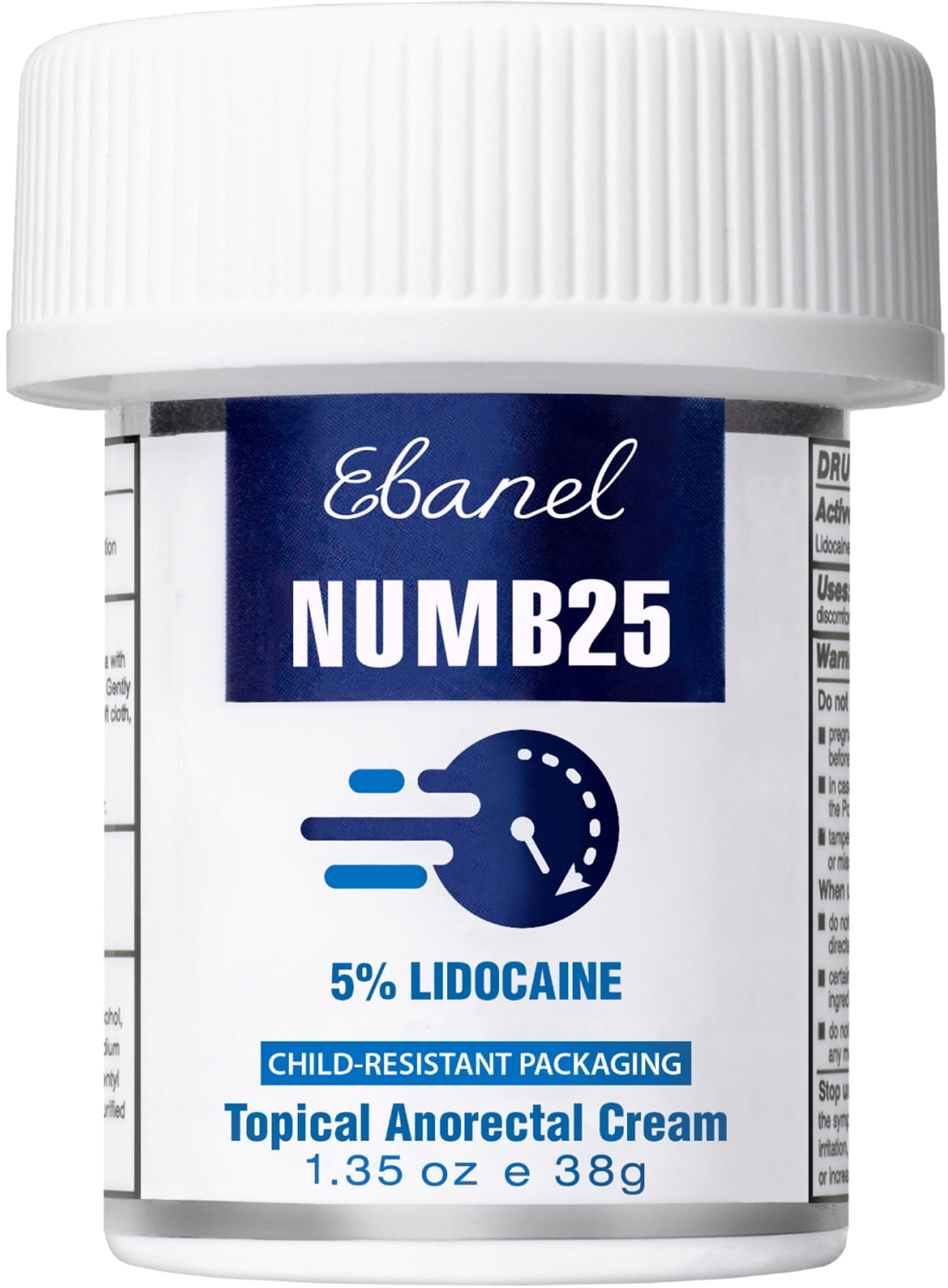 Ebanel 5% Lidocaine Numbing Cream Numb25 Anesthetic Pain Relief 1.35oz