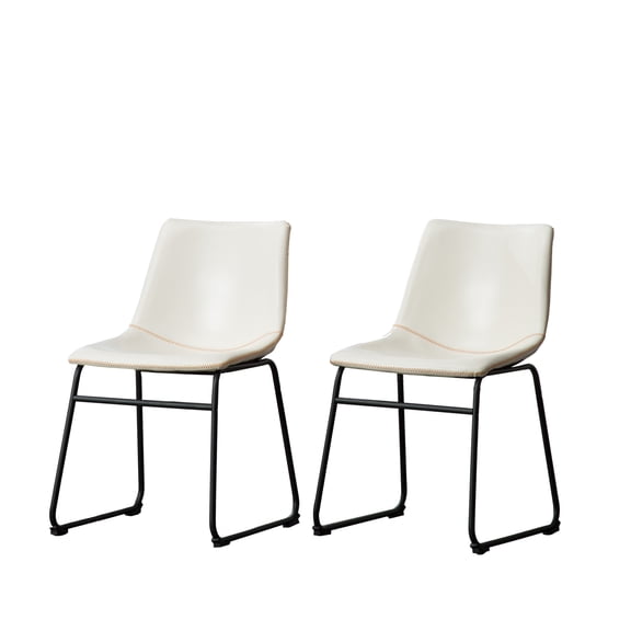 Roundhill Furniture Lotusville Vintage Faux Leather Dining Chair - Set of 2