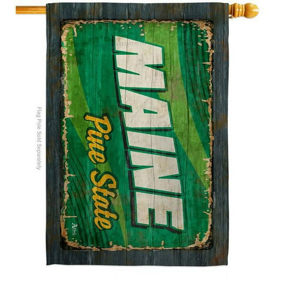 Americana Home & Garden H140964-BO 28 x 40 in. Maine Vintage American State House Flag with Double-Sided Horizontal Decoration Banner Garden Yard Gift
