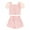 Pink, variant on Aojekbee Kids Girls Summer Ribbed Outfit Daisy Print Mesh Short Sleeve T-Shirt and Elastic Shorts Set Cute Summer 2 Piece Clothes