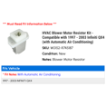 thumbnail image 2 of HVAC Blower Motor Resistor Kit - Compatible with 1997 - 2003 Infiniti QX4 (with Automatic Air Conditioning) 1998 1999 2000 2001 2002, 2 of 3