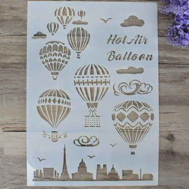 DIY Decorative Balloon Stencil Template for Painting on Walls Furniture Crafts (A4 Size)