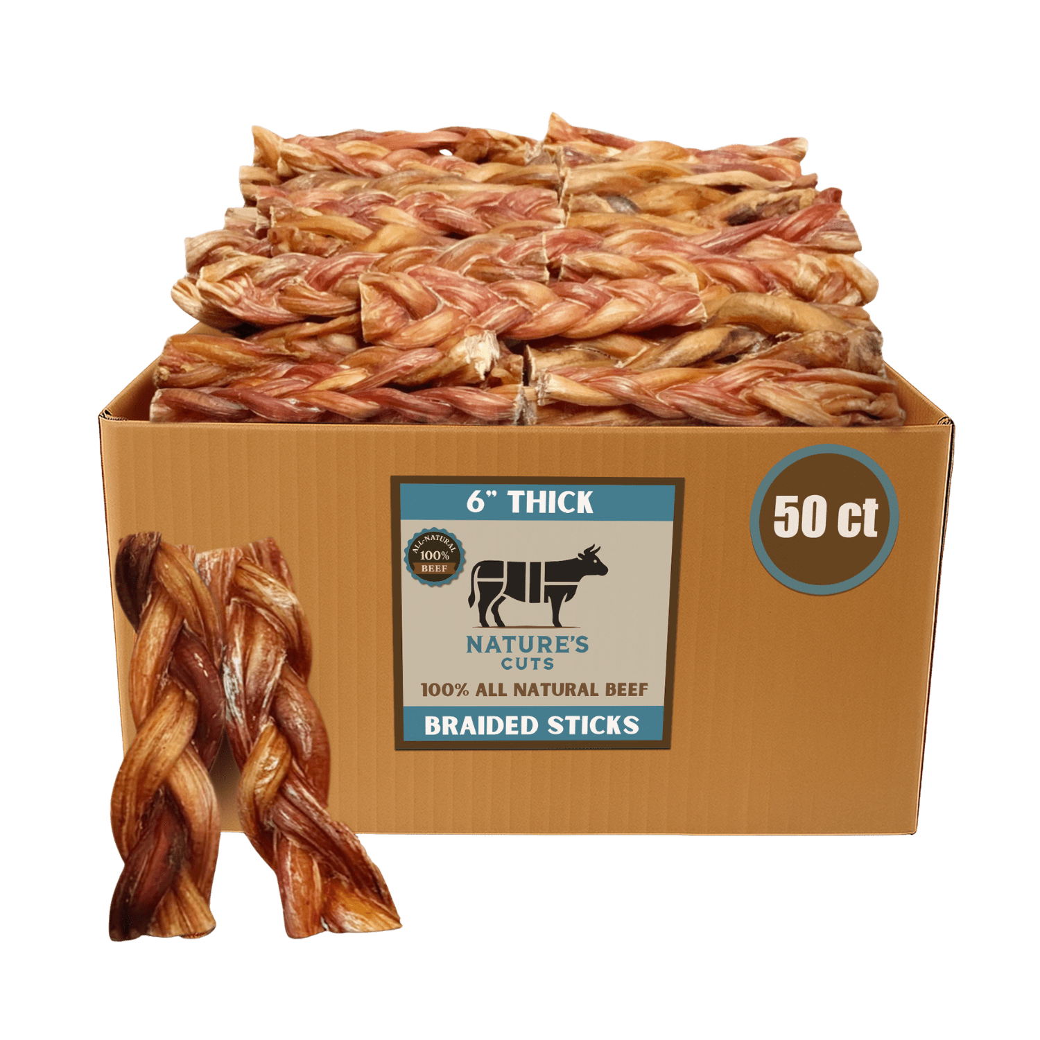 6" Braided Standard Bully Sticks