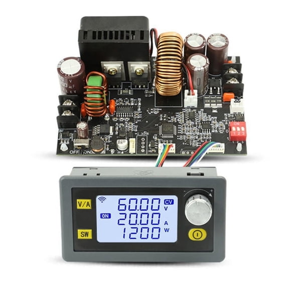 Convertidor Buck de 22 A y 1400 W, Módulo Reductor CC/CV, Fuente de Alimentación Regulada Ajustable con Pantalla LCD, 5 V, 12 V, 24 V, 36 V y 48 V