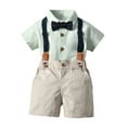 thumbnail image 2 of Ketyyh-chn99 Baby Boy Summer Wedding Outfit Baby Boys Summer Suits Short Sleeve Wedding Outfits 2Pcs Graduation Dress Vest Coat Shirt Bowtie Shorts Set Size for 2-3 Years,A, 2 of 4